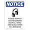 Signmission OSHA Notice, 5" Height, Please Respect Our Sign With Symbol, 5" X 3.5", Portrait OS-NS-D-35-V-17571 - alternate 1